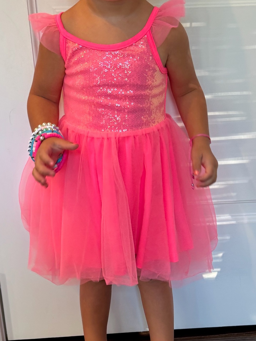 Girls' Sequin Pink Tulle Dance Dress
